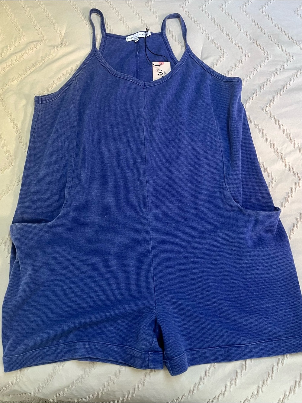 NWT Sincerely Jules Purple Ribbed Tank Romper